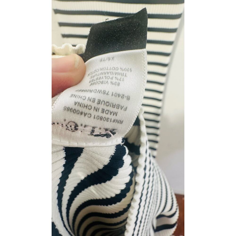 A.L.C. Black White Stripe Knit Collared Polo Striped Midi Darcy Dress Size XS - Picture 12 of 12